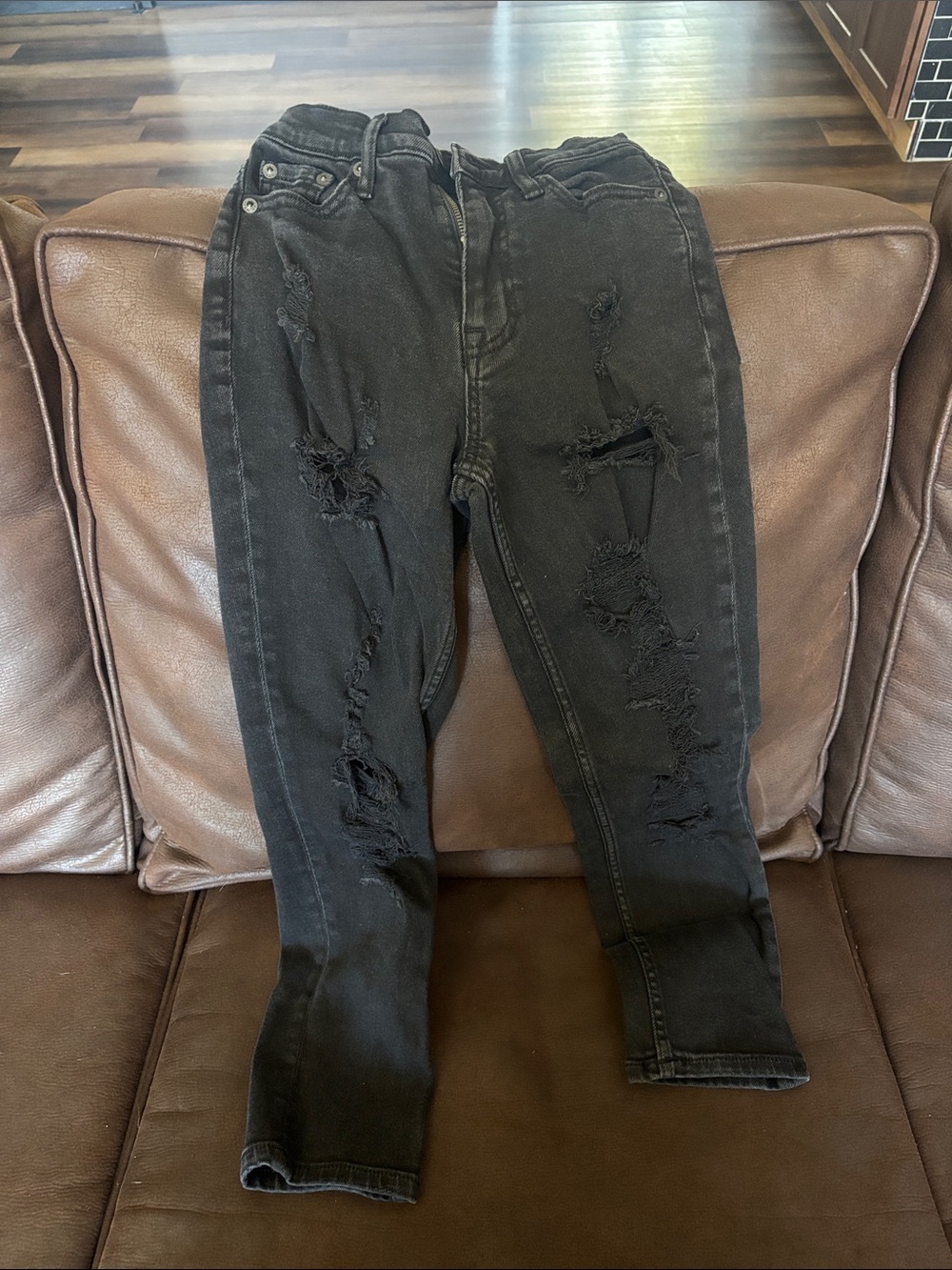 Aeropostale Black Distressed Skinny Jeans